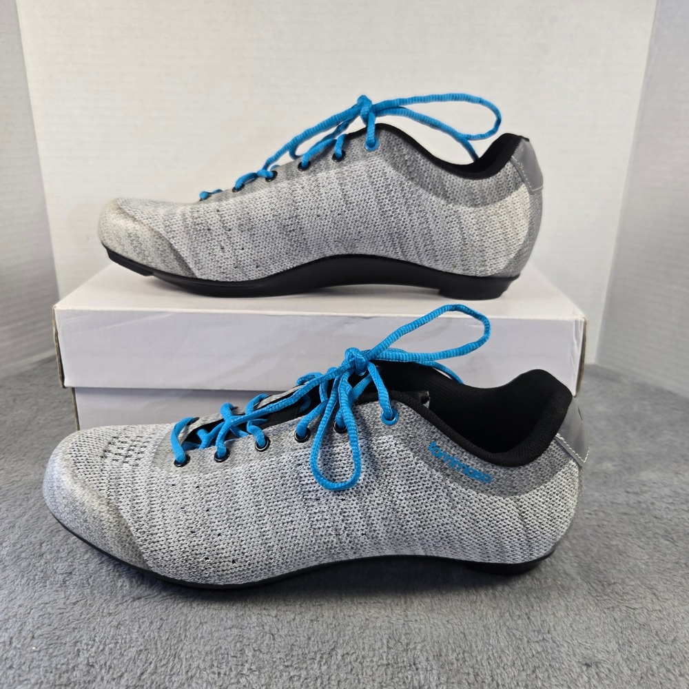 Tommaso Pista Aria Knit Cycling Shoes Grey Blue Women Size 10 EUR 41 SPD Look